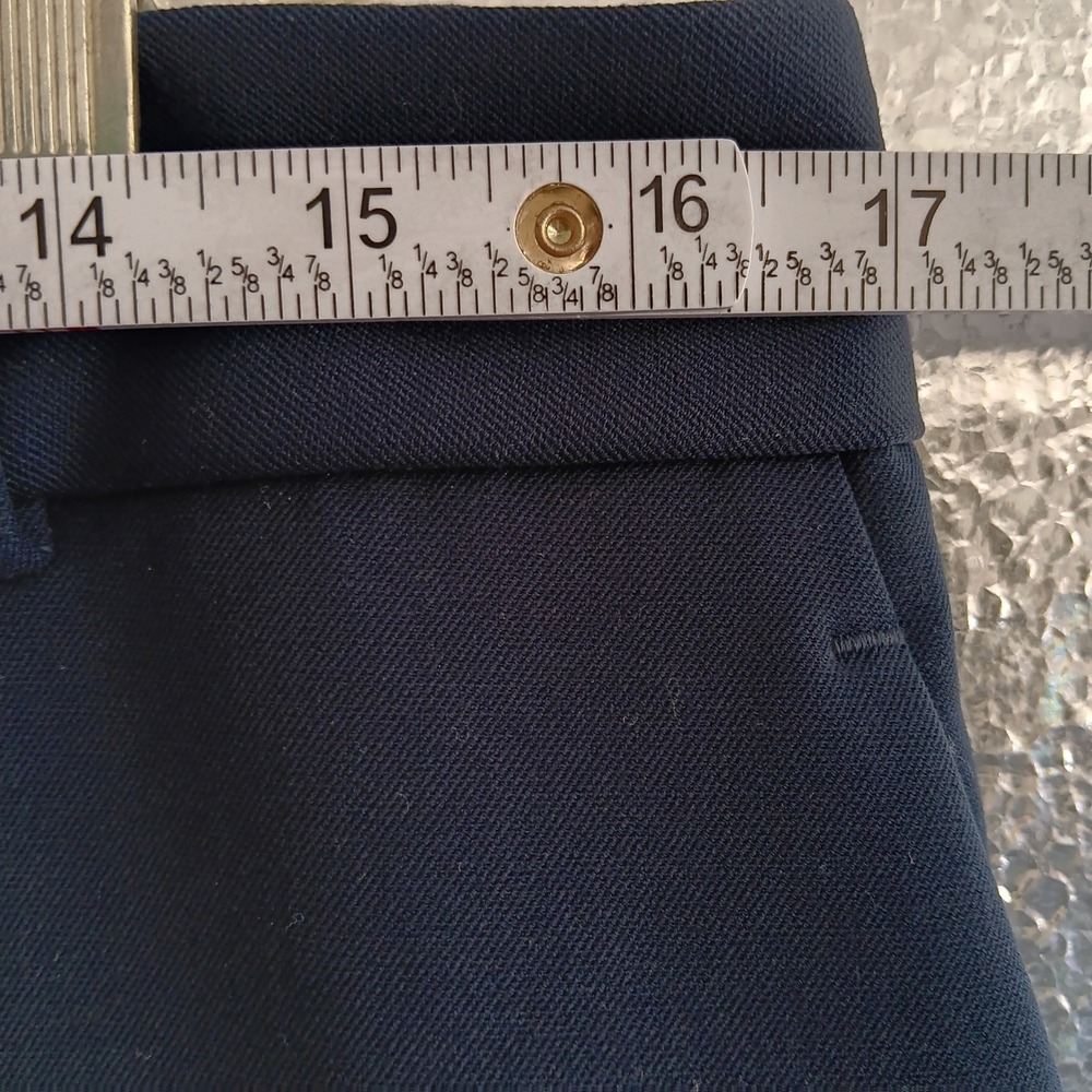 Reiss Gabi Wide Leg Trouser Women 10P Navy New Petite High Rise Twill Pants - Picture 10 of 12